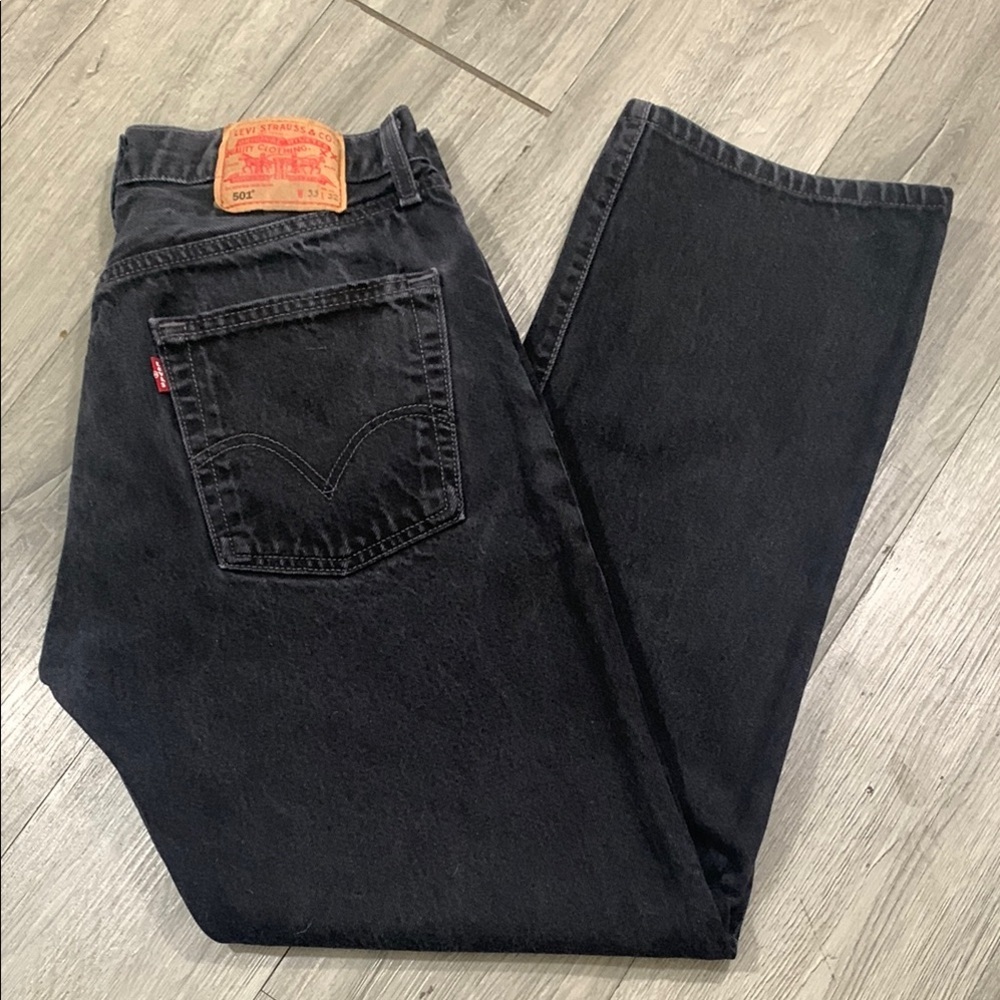 Levi’s‎ 501 Vintage 2004 Black 100% Cotton Button Fly Stretch Jeans size 33